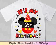 mickey mouse birthday shirt with it's my 2nd birthday