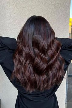 Dark Cherry Cola Balayage Dark Hair With A Hint Of Red, Cinnamon Spice Brunette, Light Cherry Brown Hair, Black Hair Transformation, Mahogany Balayage, Cherry Brown Hair, Cherry Cola Hair, Graduation Hair