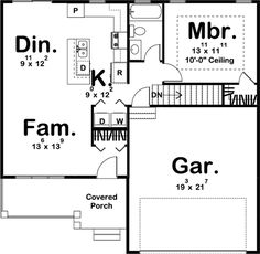 the first floor plan for a house