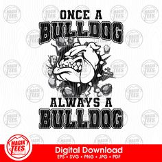 the bulldog is always a bull dog svt file for use in this graphic design