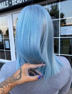 Discover Exciting Gray Hair Dye Trends and Vibrant Color Options Hair Color Fantasy Ideas, Baby Blue Hair Color, Fantasy Hair Color Ideas, Aesthetic Haircolor, Baby Blue Hair, Blue Hair Color, Fantasy Hair Color, Pastel Blue Hair