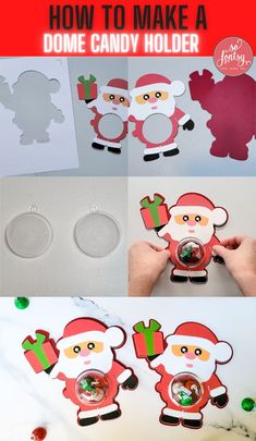 santa clause cut out with paper and glue to make a diy christmas ornament