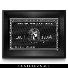 an american express credit card with the image of a man's head on it