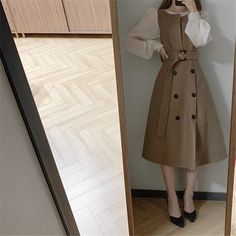 Color: Khaki tank dress, Size: One Size Office Dresses For Women, Korean Dress, Belt Style, Professional Wardrobe, Chic Office, Vintage Maxi Dress, Office Ladies, Color Khaki, Rompers Women