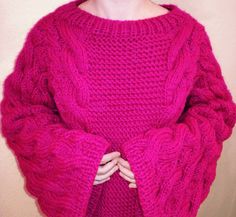 Hot Pink Knitted Sweater Chunky Knit Sweater Oversized Knit Sweater Cable Knit Sweater Bomber Knit Sweater Cozy Sweater Wool Sweater Our products are created according to customer's exact sizes. Every clothing is knitted with love. With personalization you can tell us your exact sizes. Handmade Materials: Wool, Acrylic 30 degree Wash / Hand Wash See more hand knitted products of our shop https://www.etsy.com/shop/TINAFASHIONSHOP Pink Knitted Sweater, Knit Sweater Oversized, Oversized Knit Sweater, Hot Pink Sweater, Sweater Chunky, Pink Knit Sweater, Sweater Oversized, Sweater Wool, Sweater Oversize