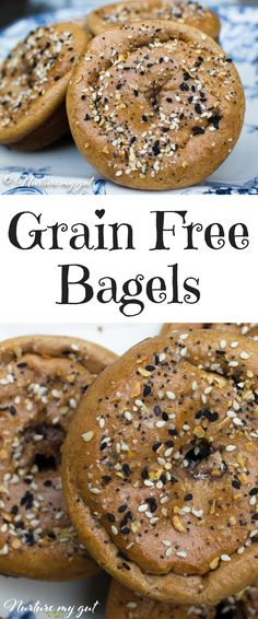 grain free bagels with sesame seeds on top