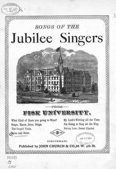 an old book with the title song of the jubilee singer's from first university