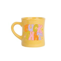 Fuck That Diner Mug– Talking Out Of Turn Diner Mug, Speak Your Truth, Glass Mugs, Pink Lemon, Mom Cards, Yellow Ceramics, Pen Kits, Blowout Sale, Holiday Baby