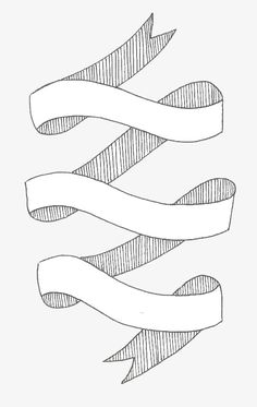 an image of a ribbon drawn in black and white