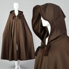 Medieval Cape Cloak, Brown Cloak, Brown Cape, Hood Cape, Wool Cloak, Chica Punk, Long Cloak, Medieval Cloak, Winter Cape