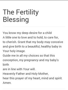 a poem written in white on a black background with the words, the fertility blessing