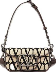 Valentino Garavani monogram-pattern logo-plaque shoulder bag - Neutrals