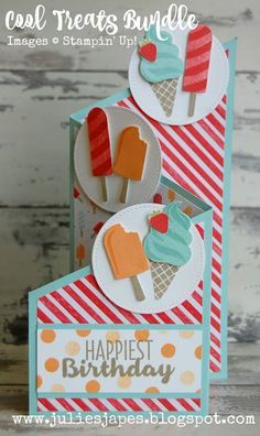 an ice cream treat card made with stampin's popsicles and the words cool treats bundle