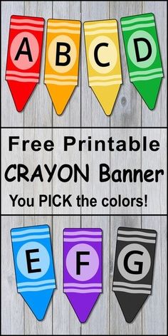 the free printable crayon banner you pick the colors for your classroom project