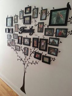 a family tree with many pictures on it