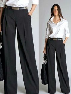 Pantalon Chique Outfit, Fashion Feminine, Feminine Fashion, 2020 Fashion, Casual Work Outfits, Black Women Fashion, Fashion Black, 가을 패션, Business Casual Outfits