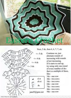 the crocheted afghan is shown with instructions to make it look like they have been made