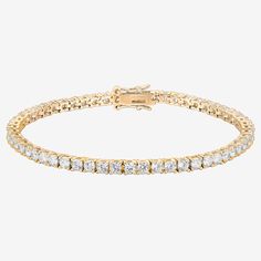 The ultimate classic. This timeless, beautiful, elevated tennis bracelet is a necessity for every woman's jewelry box. The perfect statement bracelet that can be worn every day or stacked with other pieces. Materials 14K yellow gold, rose gold or white gold plated AAAAA Cubic Zirconia Stone size: 3mm Sizes: 6.5"; 7"; 7.5" Hypoallergenic; nickel, lead, and cadmium free 1950s Jewelry Style, Classic Bracelets, Gold Bracelet For Women, Rose Gold Bracelet, Classic Gold, Timeless Jewelry, Statement Bracelet, Everyday Jewelry, Tennis Bracelet