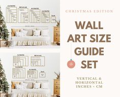 the christmas wall art size guide set