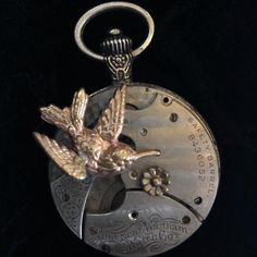 Jewell, Hummingbird Pocket Watch Necklace - The Victorian Magpie Moon Goddess Necklace, Steampunk Pocket Watch, Skeleton Key Necklace, Hummingbird Necklace, Pocket Watch Necklace, Timeless Watches, Lion Necklace, Book Locket, Vintage Timepiece