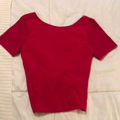 Cute Red Hollister Shirt With A Twisted Back Design. Never Worn- New With Tags! Perfect For The Holiday Season. Trendy Fitted Red T-shirt, Red Fitted Crop Top With Short Sleeves, Fitted Red Crop Top With Short Sleeves, Red Fitted Crew Neck Crop Top, Fitted Red Crew Neck Top, Red Stretch Summer Tops, Red Fitted Cotton Tops, Basic Red Crew Neck Crop Top, Trendy Red Crop Top T-shirt