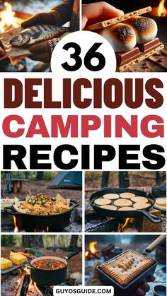 36 Delicious Camping Recipes Campfire Recipes Dinner, Easy Camping Grill Meals, Camping Meal Recipes, Camp Fire Cooking Ideas, Meals To Make While Camping, Best Campfire Meals, Fall Campfire Food, Fall Camping Recipes, Camping Meals For One