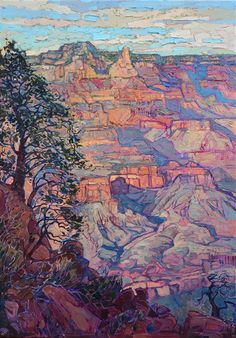 an oil painting of the grand canyon