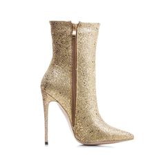 Shop Golden Glitter Stiletto High Heels Sock Boots Stretch Elastic Dress Ankle Booties color Golden for Anniversary, Party, Work with worldwide Free shipping & Free return. Glamorous High Ankle Boots For Party, Glamorous Ankle-high Party Boots, Glitter Boots With Pointed Toe For Party, Glamorous Ankle-high Heels For Party Season, Glamorous Ankle-high Boots For Parties, Glitter Pointed Toe Party Boots, Party Glitter Boots With Pointed Toe, Sparkling High Heel Holiday Boots, Party Boots With Shimmer And Pointed Toe