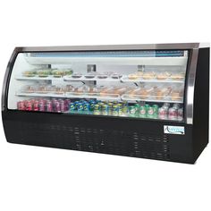 Avantco DLC82-HC-B 82" Black Curved Glass Refrigerated Deli Case Pool Bar Design, Meat Display, Refrigerated Desserts, Juice Bar Design, Third Space, Bakery Design Interior, Bagel Shop, Gadgets Kitchen Cooking, Cookie Business