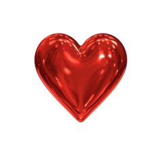 a shiny red heart shaped object on a white background