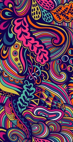 an abstract colorful background with lots of swirls and dots on the bottom half of it