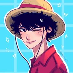 a drawing of a boy wearing a hat and listening to headphones with earbuds in his ears