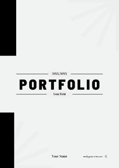 a black and white photo with the words portfolio on it