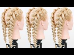 Don't know how to dutch braid? Then try out this easy double pull through braid that will give you a similar effect, but with NO BRAIDING! How To Do Pull Through Braid Step By Step, Easy Double Dutch Braid Step By Step, Easy Self Braids Simple, Pull Through Braid Extensions, Pull Through Braid Half Up Half Down, Diy Dutch Braid On Yourself, Dutch Braid Hairstyles For Softball, Easy Pull Through Braid Hair Tutorials, Pull Through Pigtail Braids