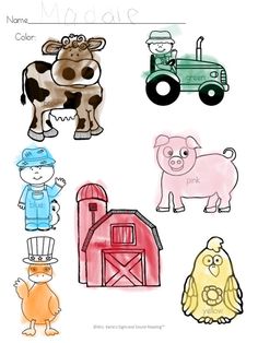 an image of farm animals coloring pages