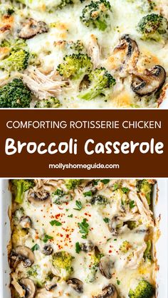 broccoli casserole with cheese and mushrooms in it