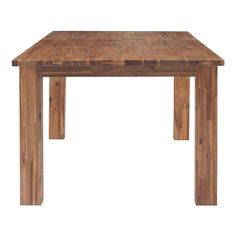 a wooden table with two legs and a square top on an isolated white background,