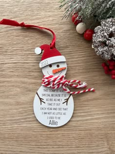 a christmas ornament with a snowman on it