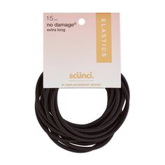 Stay active and keep your hair out of your face with 15 extra-long black elastics. Perfect for keeping long hair in check, whether you’re at work, working out, or enjoying a night out, they’re designed for a secure hold. These No Damage® elastics prevent pulls and snags. About No Damage® Since 1998, scünci was the industry first in improving the forever classic hair tie. By removing the grommet from the elastics, consumers now have a virtually seamless and smooth experience. No more having littl Hufflepuff Stuff, Classic Hair, Stylish Headbands, Elastic Hair Ties, Stay Active, Elastic Headbands, Hair Elastics, Free Hair, Thick Hair