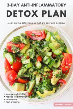 3-Day Detox Meal Plan To Rejuvenate You - Beauty Bites 1200 Calorie Diet Meal Plans, Inflammation Diet Recipes, Clean Eating Detox, Detox Meal Plan, Beauty Bites, Anti Inflammation Recipes, Inflammation Diet, Clean Eating Meal Plan, Detox Plan