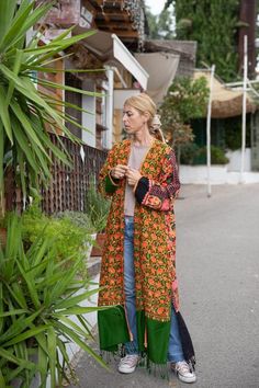 Woollen hand embroidered Kimono. Free size  Dry clean. Embroidered Kimono, Silk Ikat, Linen Quilt, Womens Jackets, Vintage Velvet, Style Expert, Vintage Silk, Jacket Style, Kids' Dresses