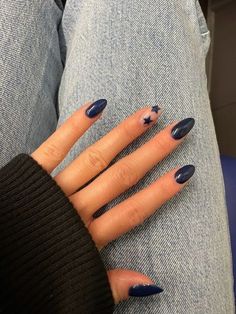 Navy Nails, Navy Blue Nails, Funky Nails, Dope Nails, Short Acrylic Nails, Cute Acrylic Nails