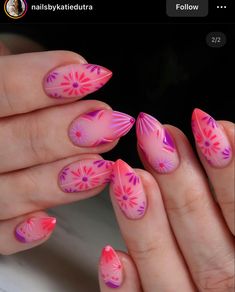 Spain Nails, Structured Manicure, Mexican Nails, Amazing Nails, Summery Nails, Cute Summer Nails, Flower Nail, Get Nails, Spring Nail