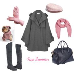 A fashion look from November 2010 featuring double breasted coat, grey shoes and givenchy handbags. Browse and shop related looks. Cool Summer Palette, Cold Weather Style, True Summer, True Winter, Cold Weather Fashion, Cold Weather Outfits, Soft Summer, Color Analysis, Casual Look