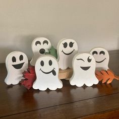 halloween decorations made to look like ghost faces