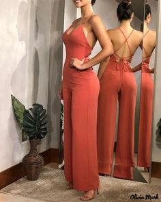 Color: red, Size: XL Overall Jumpsuit, Halter Jumpsuit, Backless Jumpsuit, Jumpsuit Elegant, Chic Type, Jumpsuit Pattern, Red Jumpsuit, Long Trousers, Trend Fashion