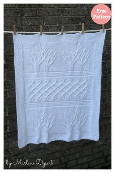 a white towel hanging on a clothes line with the words free pattern written below it