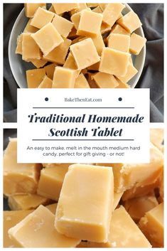 traditional homemade scottish tablet made with butter and parmesan cheese is an easy to make meal in the mouth