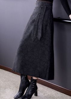 Skirt Winter, Winter Skirt, Black Tie, High Waisted Skirt, Custom Made, Cotton Blend, Take That, Skirt, How To Wear