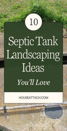 a sign that says sepic tank landscaping ideas you'll love on the ground